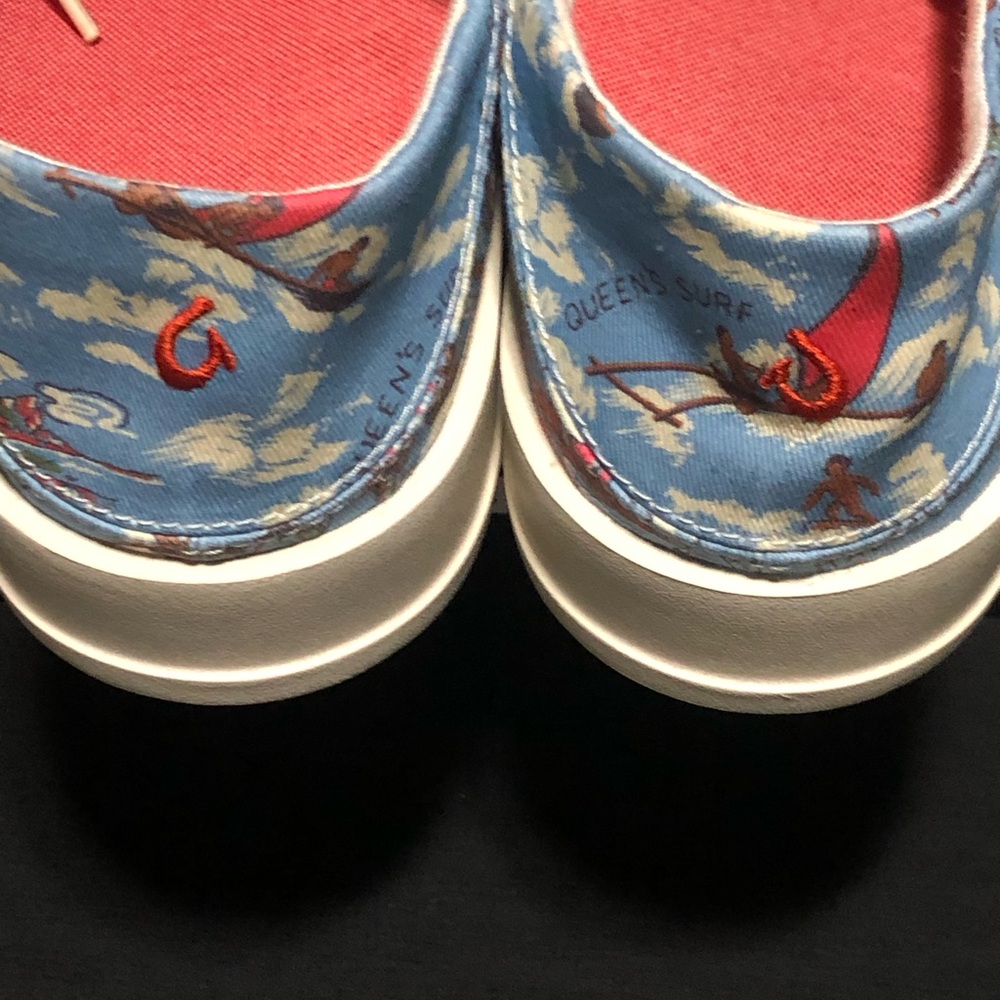 OluKai x Kahala Tradewind Sneaker Blue Shoes Men's 9.5 Ocean Spray Outrigger - Picture 5 of 6